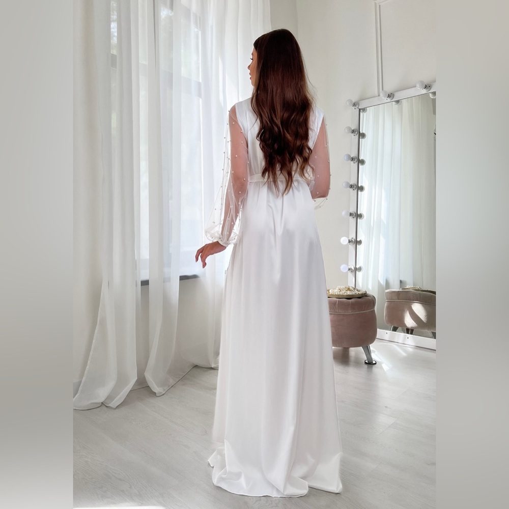 White Bridal Robe - Picture 3 of 3